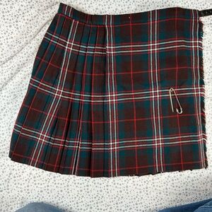Vintage Plaid Tartan Skirt - Red and Green